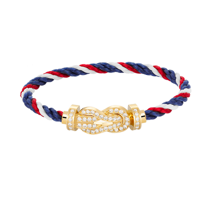 [KELA]LARGE 8-FIGURE BUCKLE FULL DIAMOND BRACELET - GOLD