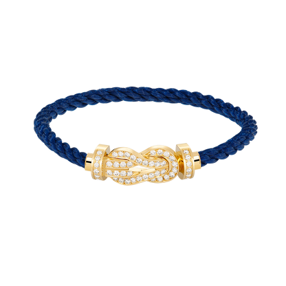 [KELA]LARGE 8-FIGURE BUCKLE FULL DIAMOND BRACELET - GOLD