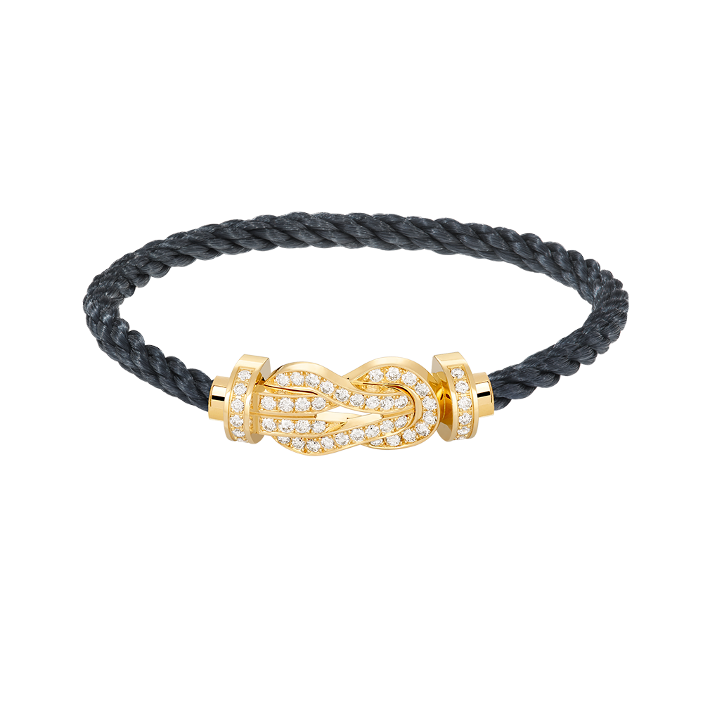 [KELA]LARGE 8-FIGURE BUCKLE FULL DIAMOND BRACELET - GOLD