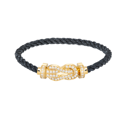 [KELA]LARGE 8-FIGURE BUCKLE FULL DIAMOND BRACELET - GOLD