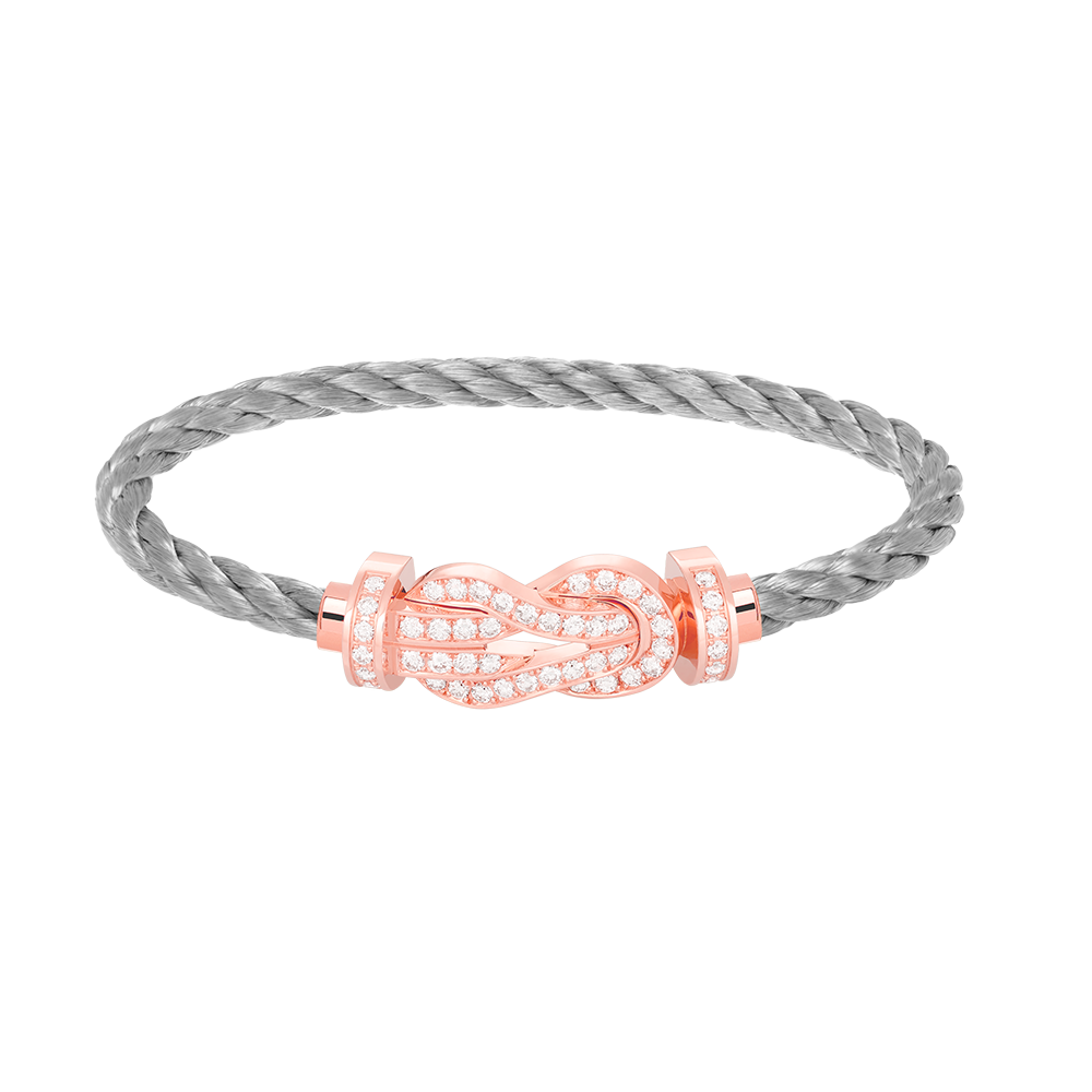 [KELA]LARGE 8-FIGURE BUCKLE FULL DIAMOND BRACELET - ROSE GOLD