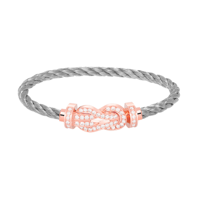 [KELA]LARGE 8-FIGURE BUCKLE FULL DIAMOND BRACELET - ROSE GOLD
