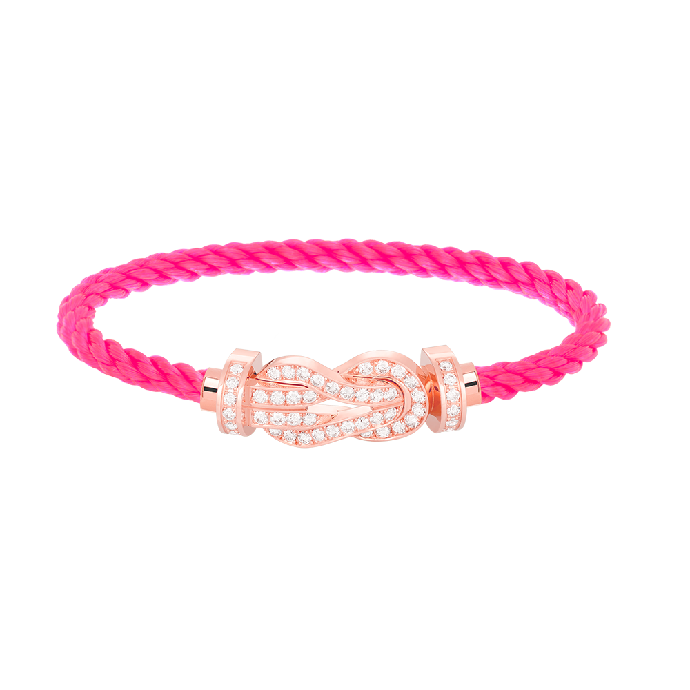 [KELA]LARGE 8-FIGURE BUCKLE FULL DIAMOND BRACELET - ROSE GOLD