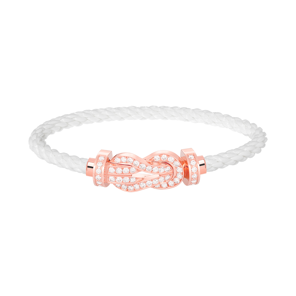 [KELA]LARGE 8-FIGURE BUCKLE FULL DIAMOND BRACELET - ROSE GOLD