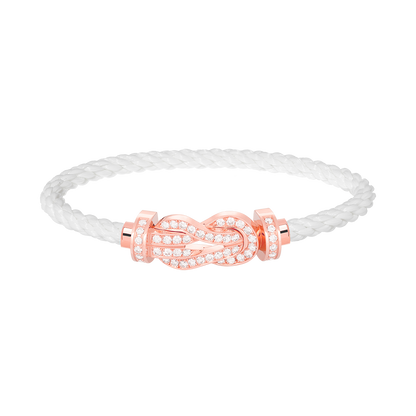 [KELA]LARGE 8-FIGURE BUCKLE FULL DIAMOND BRACELET - ROSE GOLD
