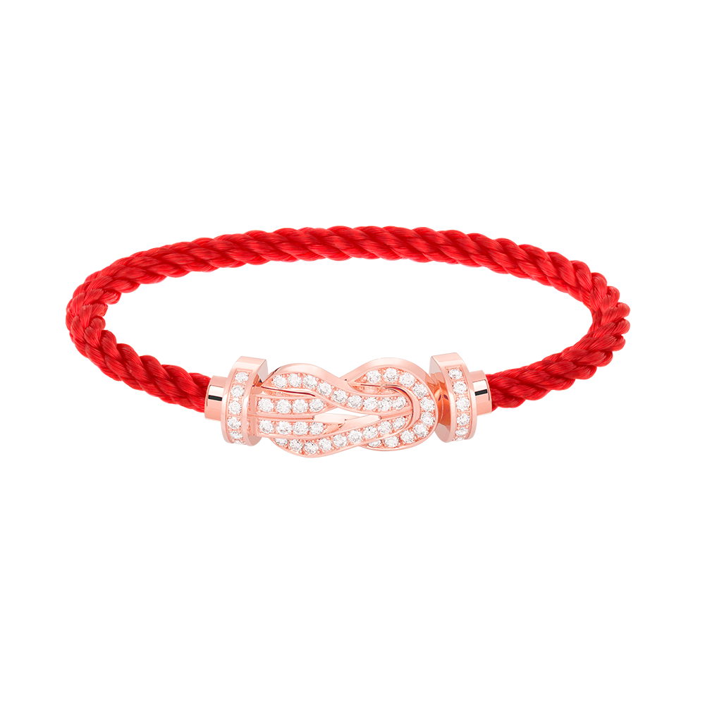 [KELA]LARGE 8-FIGURE BUCKLE FULL DIAMOND BRACELET - ROSE GOLD