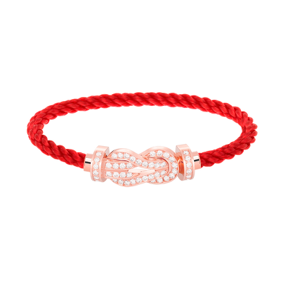 [KELA]LARGE 8-FIGURE BUCKLE FULL DIAMOND BRACELET - ROSE GOLD