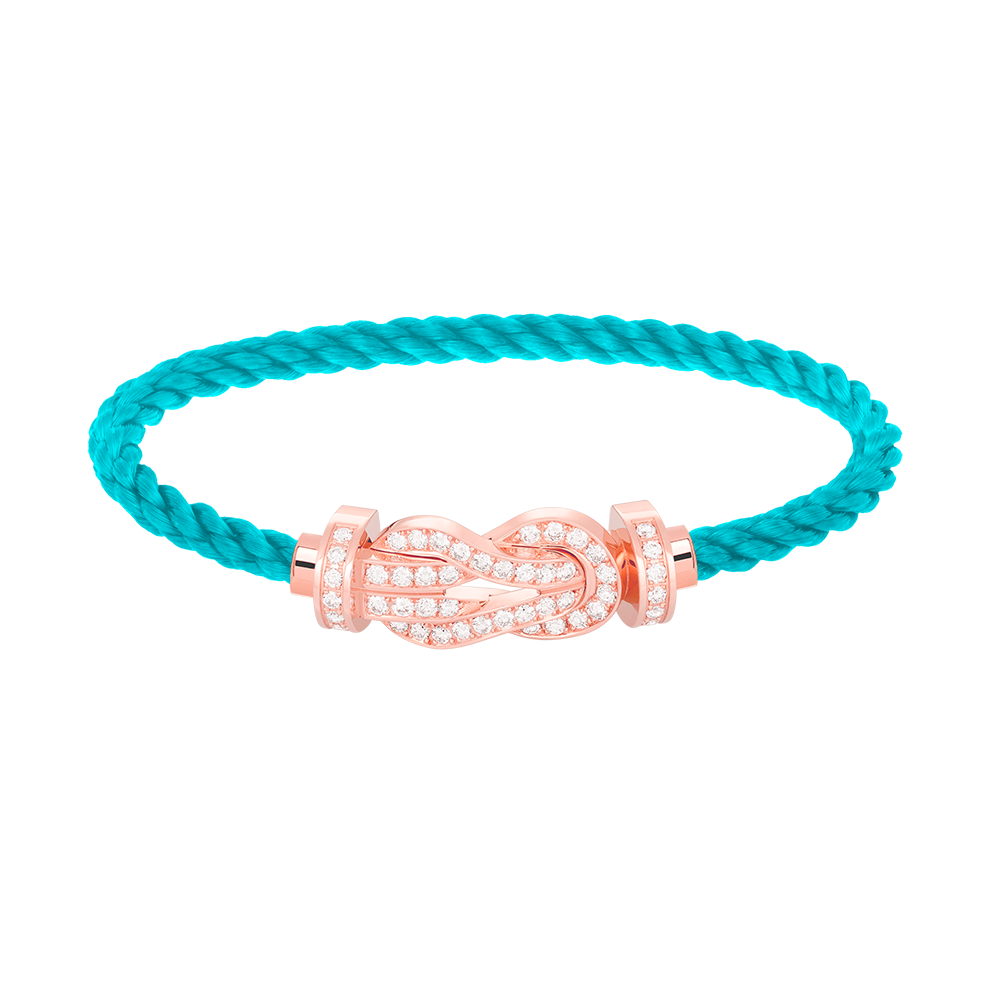[KELA]LARGE 8-FIGURE BUCKLE FULL DIAMOND BRACELET - ROSE GOLD