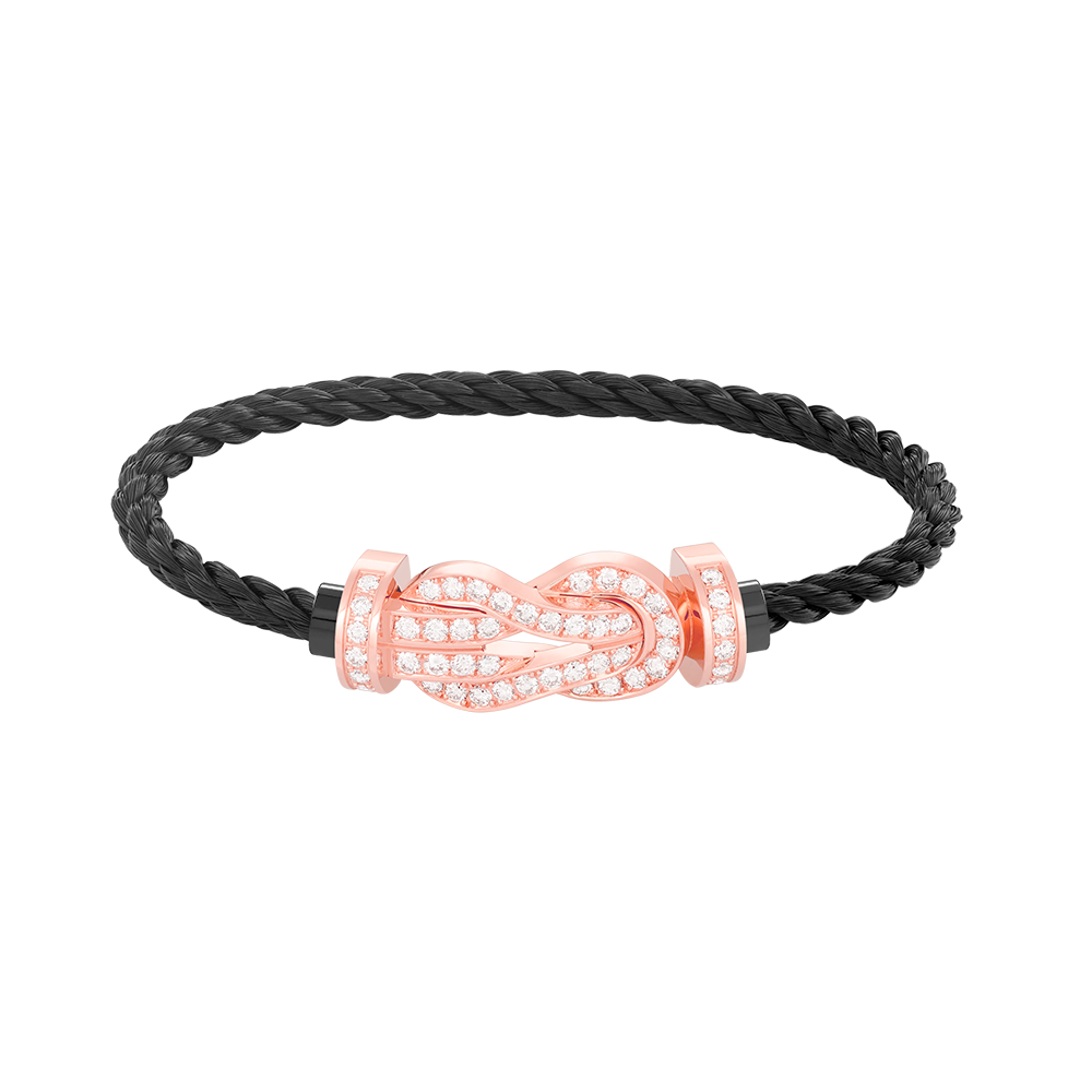 [KELA]LARGE 8-FIGURE BUCKLE FULL DIAMOND BRACELET - ROSE GOLD