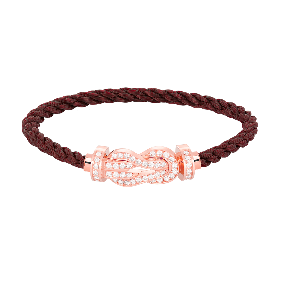 [KELA]LARGE 8-FIGURE BUCKLE FULL DIAMOND BRACELET - ROSE GOLD