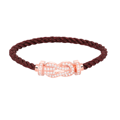 [KELA]LARGE 8-FIGURE BUCKLE FULL DIAMOND BRACELET - ROSE GOLD