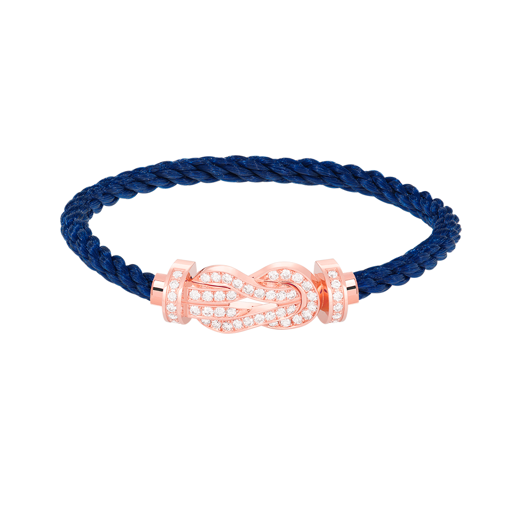 [KELA]LARGE 8-FIGURE BUCKLE FULL DIAMOND BRACELET - ROSE GOLD