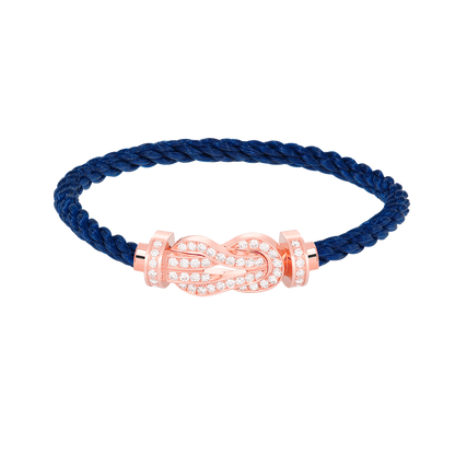 [KELA]LARGE 8-FIGURE BUCKLE FULL DIAMOND BRACELET - ROSE GOLD