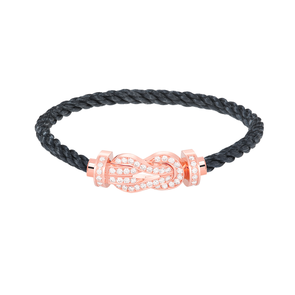 [KELA]LARGE 8-FIGURE BUCKLE FULL DIAMOND BRACELET - ROSE GOLD