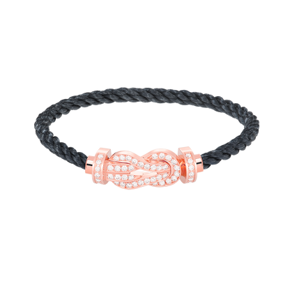 [KELA]LARGE 8-FIGURE BUCKLE FULL DIAMOND BRACELET - ROSE GOLD