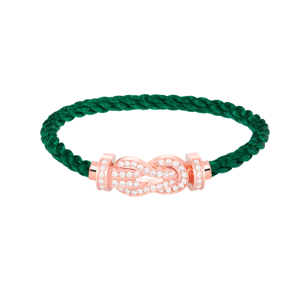 [KELA]LARGE 8-FIGURE BUCKLE FULL DIAMOND BRACELET - ROSE GOLD