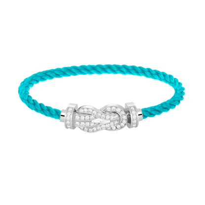 [KELA]LARGE 8-FIGURE BUCKLE FULL DIAMOND BRACELET -WHITE GOLD