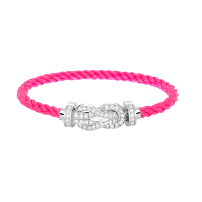 [KELA]LARGE 8-FIGURE BUCKLE FULL DIAMOND BRACELET -WHITE GOLD