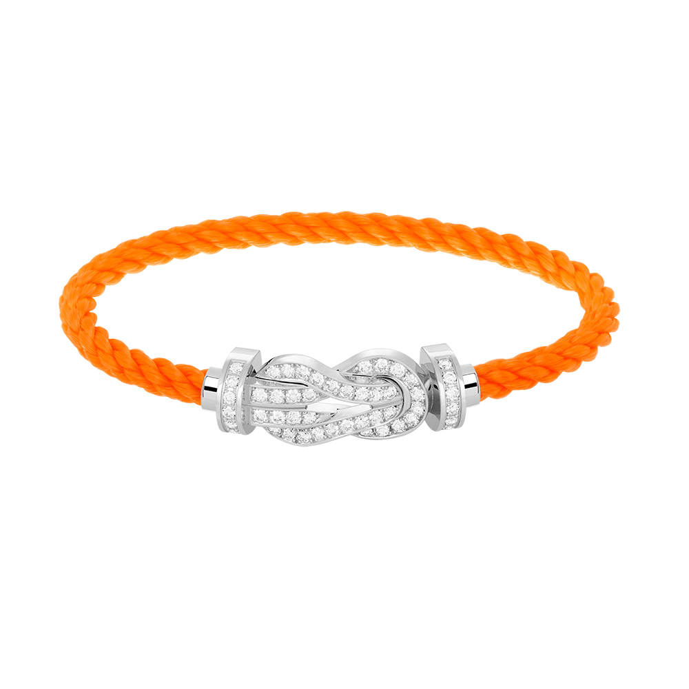 [KELA]LARGE 8-FIGURE BUCKLE FULL DIAMOND BRACELET -WHITE GOLD