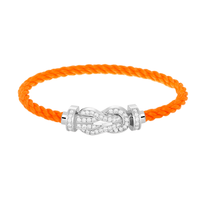 [KELA]LARGE 8-FIGURE BUCKLE FULL DIAMOND BRACELET -WHITE GOLD