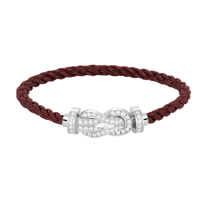[KELA]LARGE 8-FIGURE BUCKLE FULL DIAMOND BRACELET -WHITE GOLD