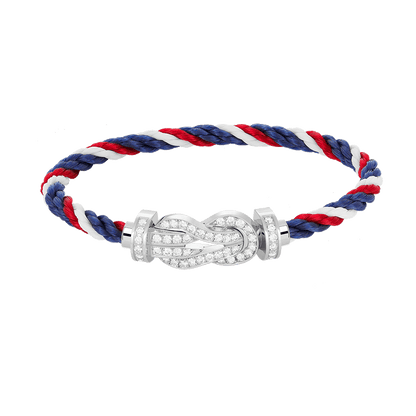 [KELA]LARGE 8-FIGURE BUCKLE FULL DIAMOND BRACELET -WHITE GOLD