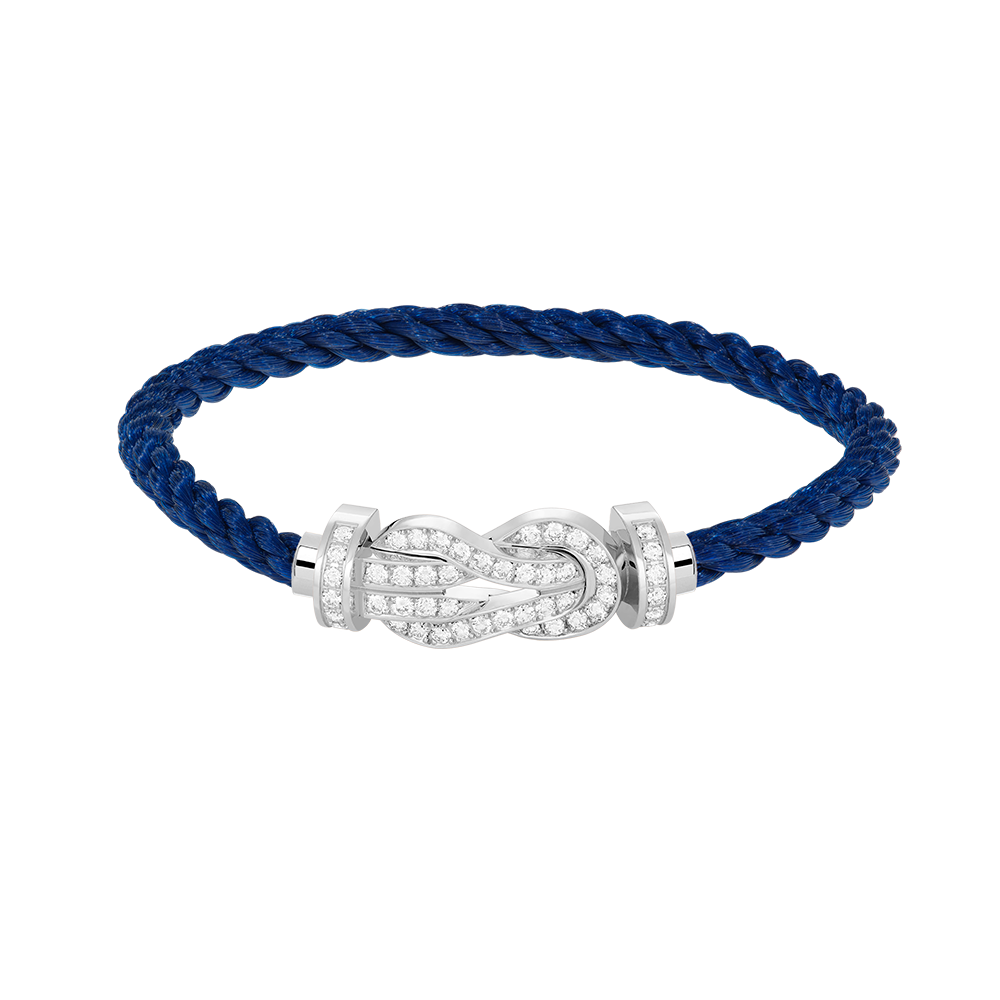 [KELA]LARGE 8-FIGURE BUCKLE FULL DIAMOND BRACELET -WHITE GOLD
