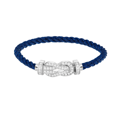 [KELA]LARGE 8-FIGURE BUCKLE FULL DIAMOND BRACELET -WHITE GOLD
