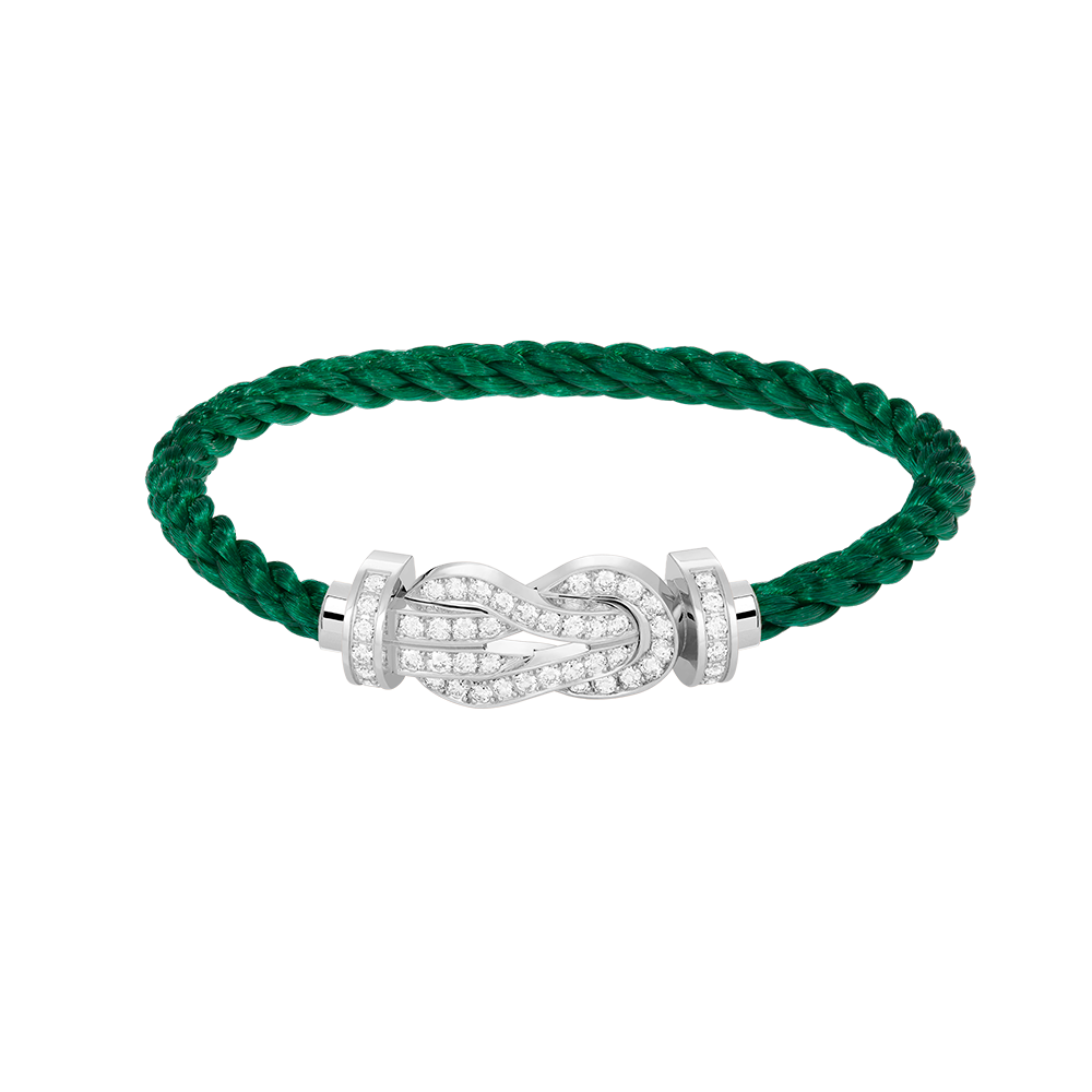 [KELA]LARGE 8-FIGURE BUCKLE FULL DIAMOND BRACELET -WHITE GOLD