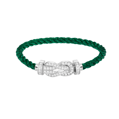 [KELA]LARGE 8-FIGURE BUCKLE FULL DIAMOND BRACELET -WHITE GOLD