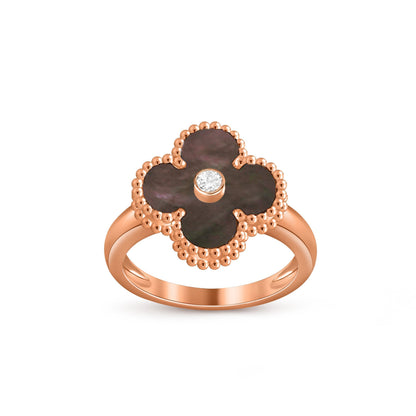 [KELA]LUCKY CLOVER DIAMOND-ACCENT ROSE GOLD RING COLLECTION