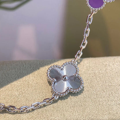 [KELA]LUCKY CLOVER 5-MOTIF BRACELET - VIOLET COLLECTION