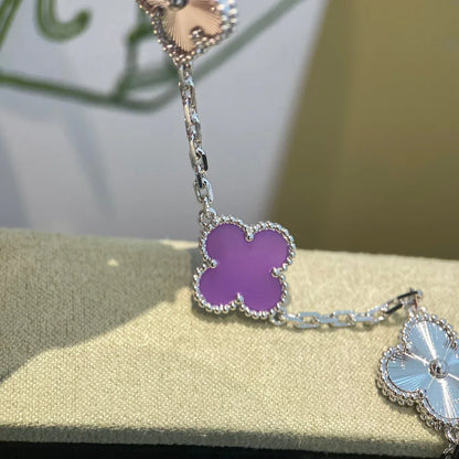 [KELA]LUCKY CLOVER 5-MOTIF BRACELET - VIOLET COLLECTION
