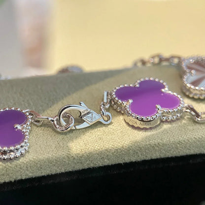 [KELA]LUCKY CLOVER 5-MOTIF BRACELET - VIOLET COLLECTION