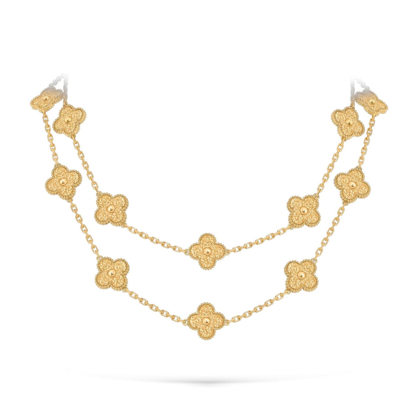 [KELA]CLASSIC 20-MOTIF LUCKY CLOVER LONG NECKLACE GOLD COLLECTION