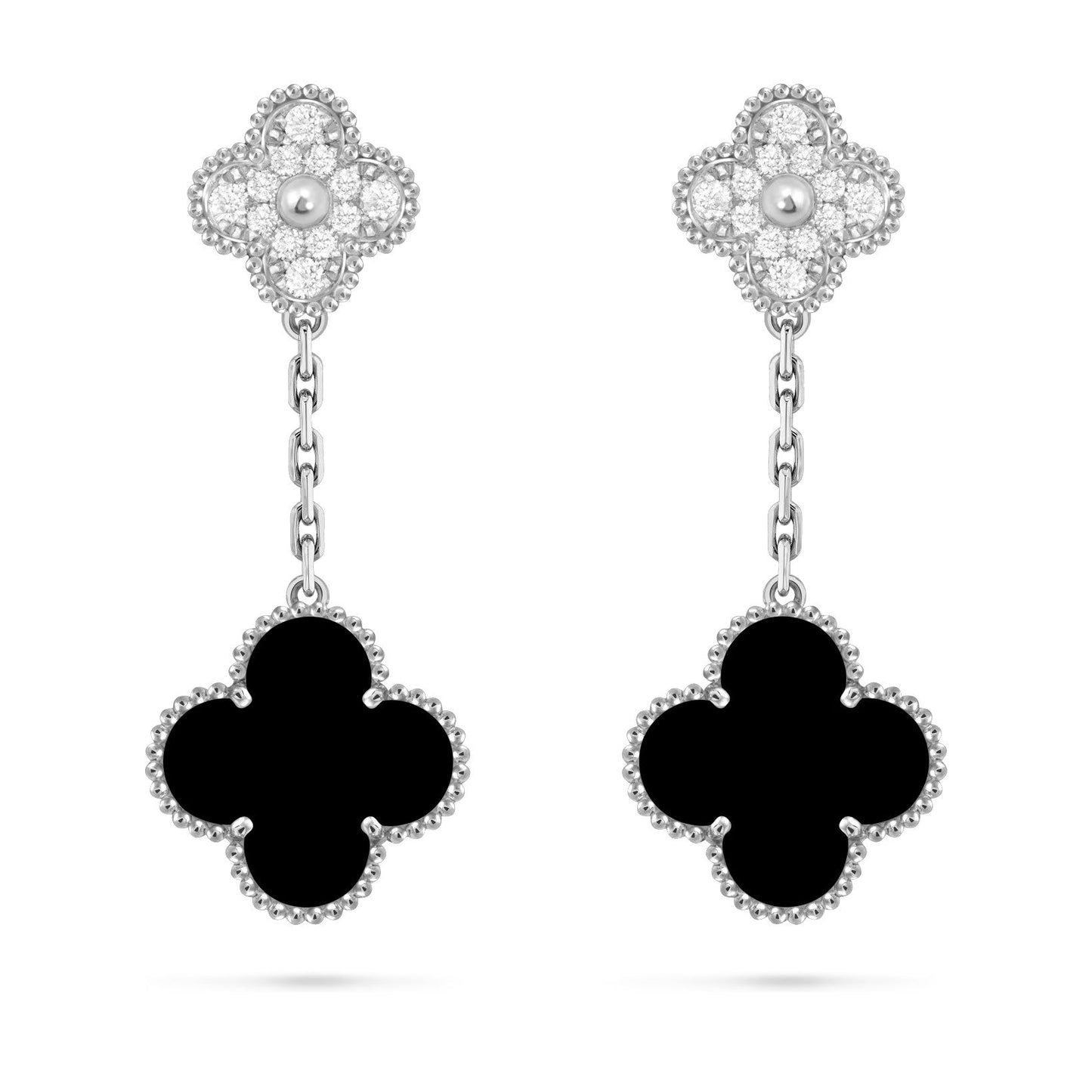 [KELA]CLOVER DUAL-MOTIF STATEMENT STUD EARRINGS - DOUBLE-CHARM COLLECTION