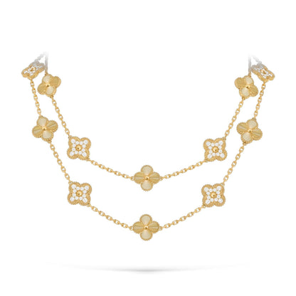 [KELA]CLASSIC 20-MOTIF LUCKY CLOVER LONG NECKLACE GOLD COLLECTION