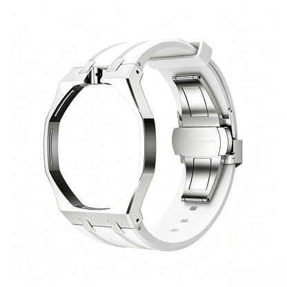 [KELA]OAK POP WHITE STEEL SILICONE STRAP