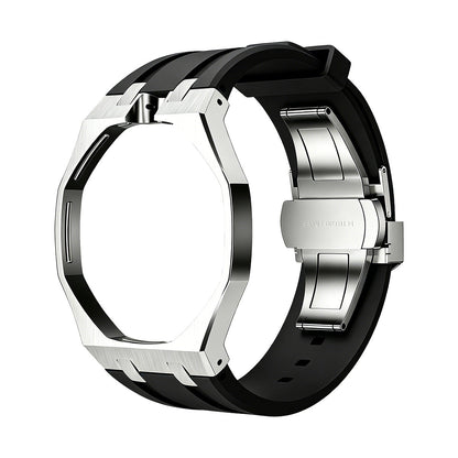 [KELA]OAK POP BLACK STEEL SILICONE STRAP
