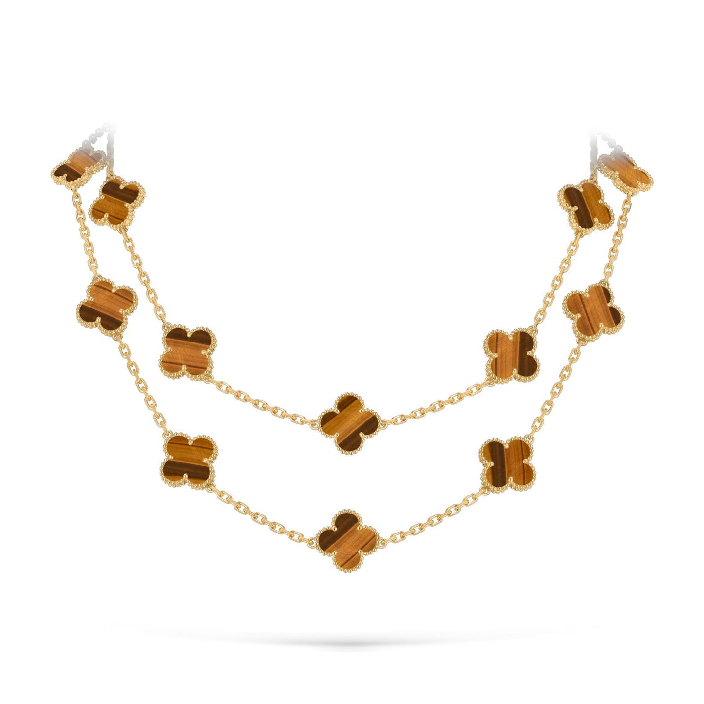 [KELA]CLASSIC 20-MOTIF LUCKY CLOVER LONG NECKLACE GOLD COLLECTION