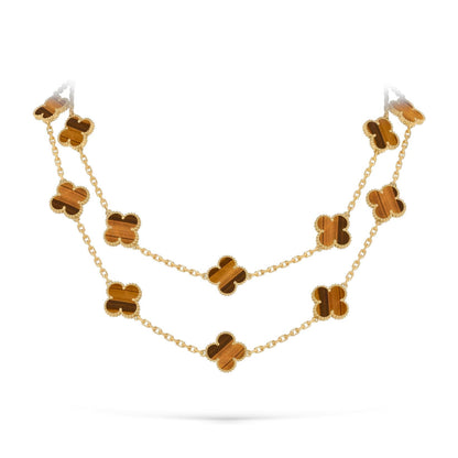 [KELA]CLASSIC 20-MOTIF LUCKY CLOVER LONG NECKLACE GOLD COLLECTION