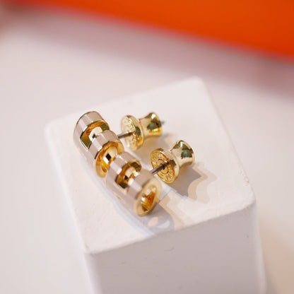 [KELA]MINI POP H GOLD EARRINGS GREY