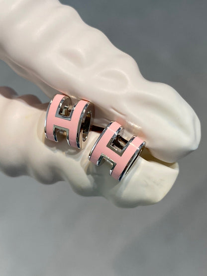 [KELA]MINI POP H SILVER EARRINGS PINK