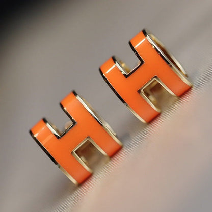 [KELA]MINI POP H EARRINGS ORANGE