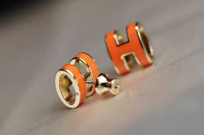 [KELA]MINI POP H EARRINGS ORANGE