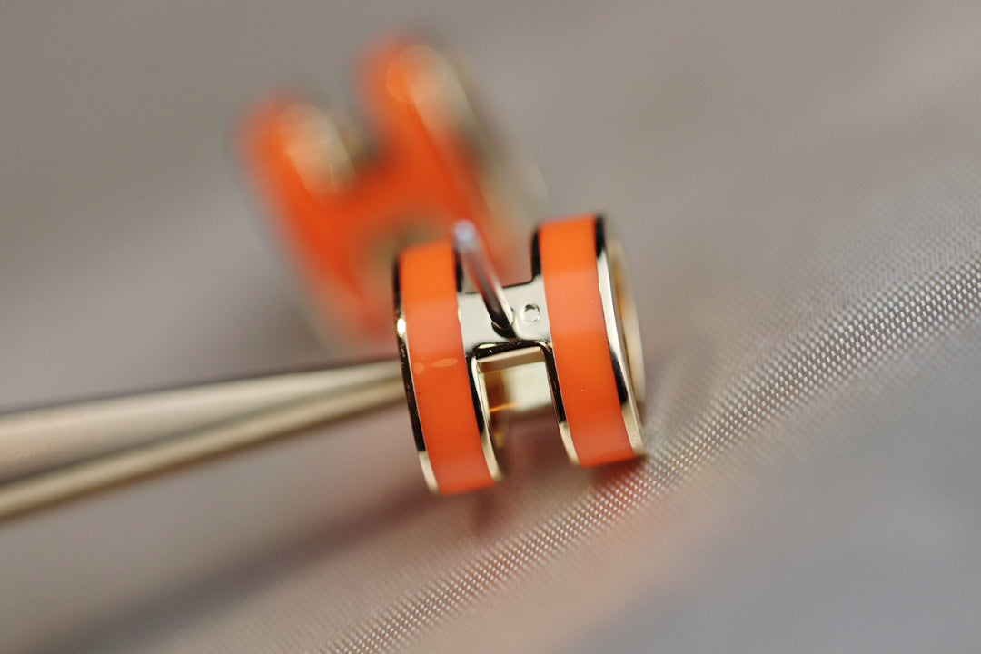 [KELA]MINI POP H EARRINGS ORANGE