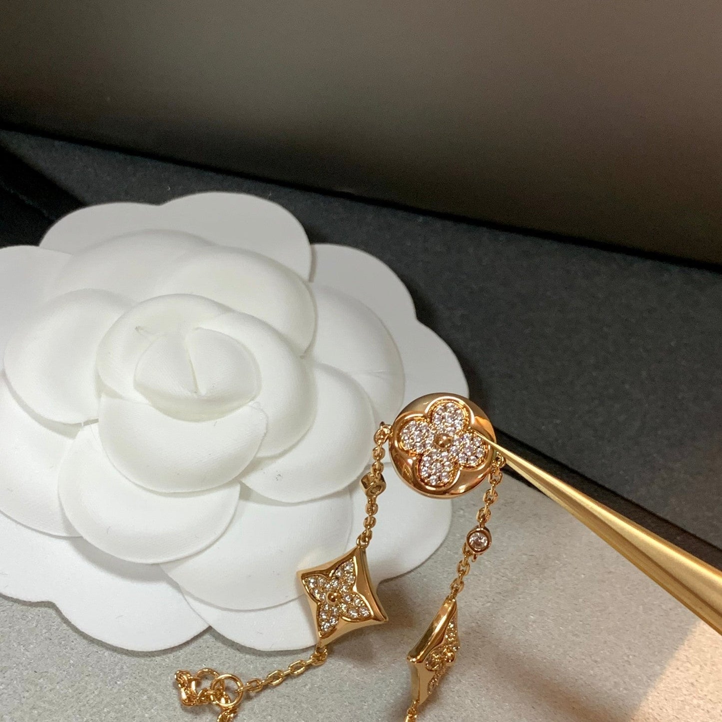[KELA]STAR AND SUN 4 MOTIFS GOLD DIAMONDS BRACELET