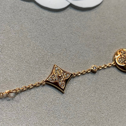 [KELA]STAR AND SUN 4 MOTIFS GOLD DIAMONDS BRACELET
