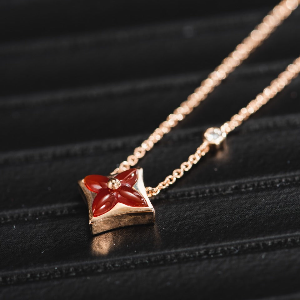 [KELA]STAR NECKLACE ROSE GOLD 1 DIAMOND
