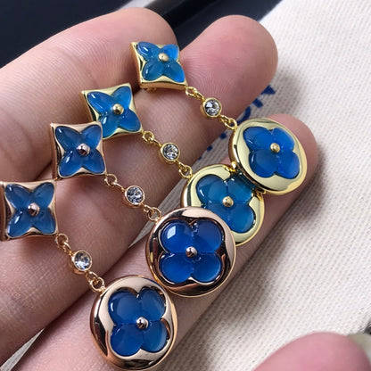 [KELA]STAR AND SUN AGATE DIAMOND EARRINGS